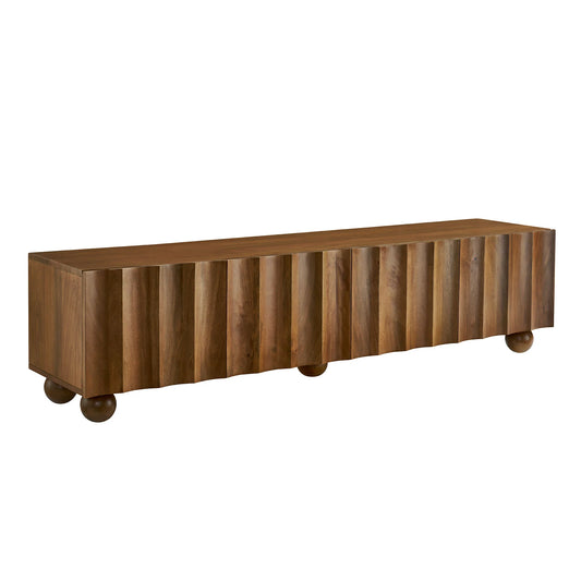 Sorren Scalloped 71" Wood TV Stand – Elegant Media Console with Carved Detailing for Stylish Entertainment Spaces