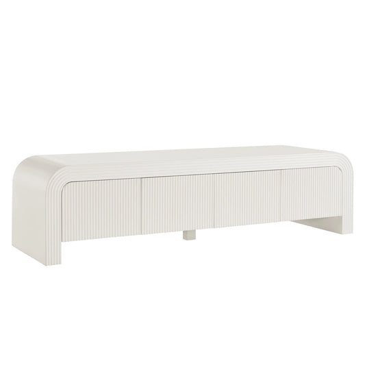 Waterflute 68" Fluted TV Stand – Elegant and Modern Entertainment Center for Living Rooms