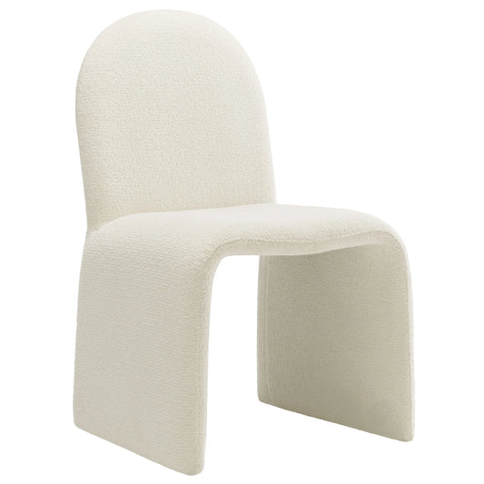 Junia Boucle Upholstered Arch Dining Chair – Soft and Stylish Armless Seating for Modern Dining Rooms