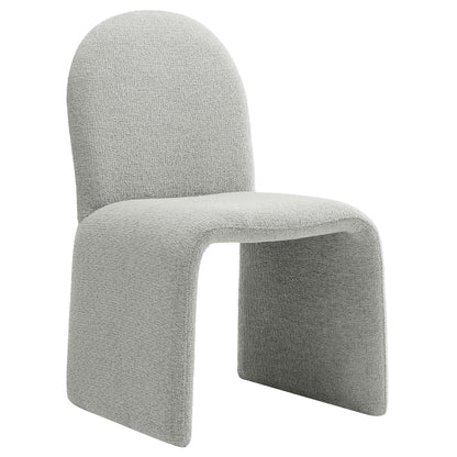 Junia Boucle Upholstered Arch Dining Chair – Soft and Stylish Armless Seating for Modern Dining Rooms