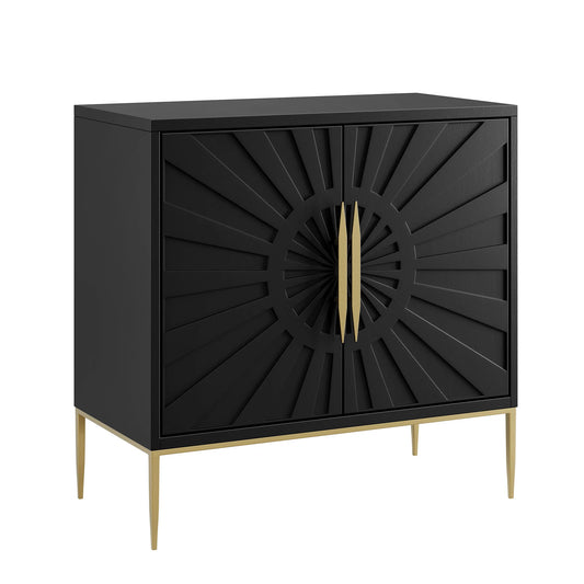 Awaken 35" Black Accent Cabinet – Modern Storage Solution with Sleek Silhouette for Any Room