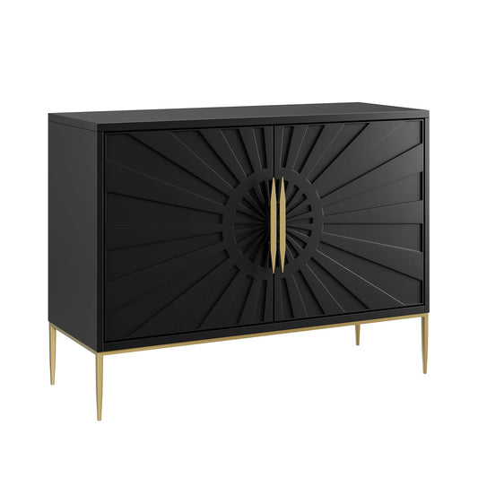 Awaken 47" Black Accent Cabinet – Stylish Modern Storage Cabinet for Living Room or Entryway