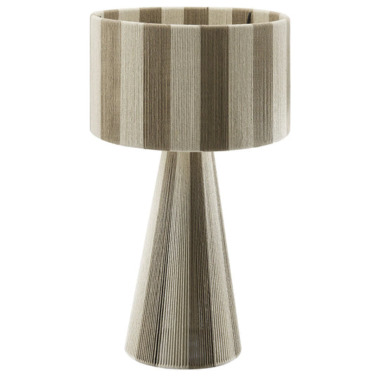 Renae Handwoven Striped Cotton Thread Table Lamp – Boho-Inspired Accent Lighting