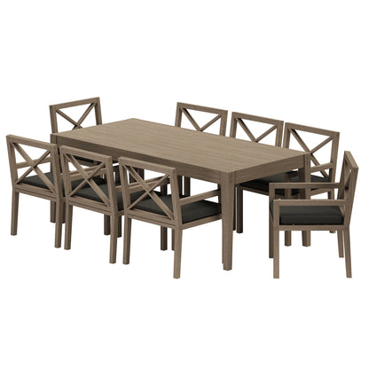 Northlake 9-Piece Outdoor Teak Wood Dining Set