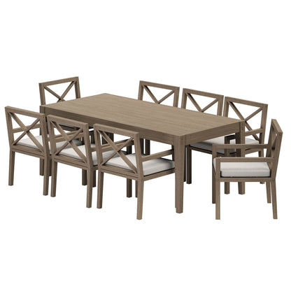 Northlake 9-Piece Outdoor Teak Wood Dining Set