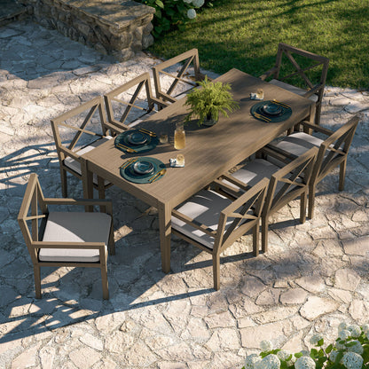 Northlake 9-Piece Outdoor Teak Wood Dining Set