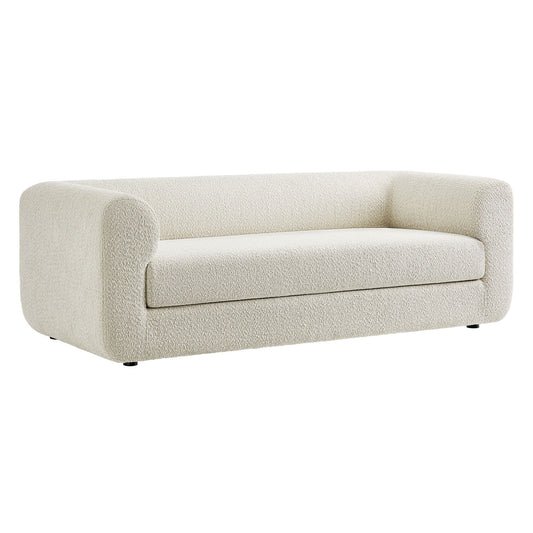 Leif 89" Boucle Upholstered Sofa in Pearl – Luxurious and Comfortable Seating for Modern Living Rooms