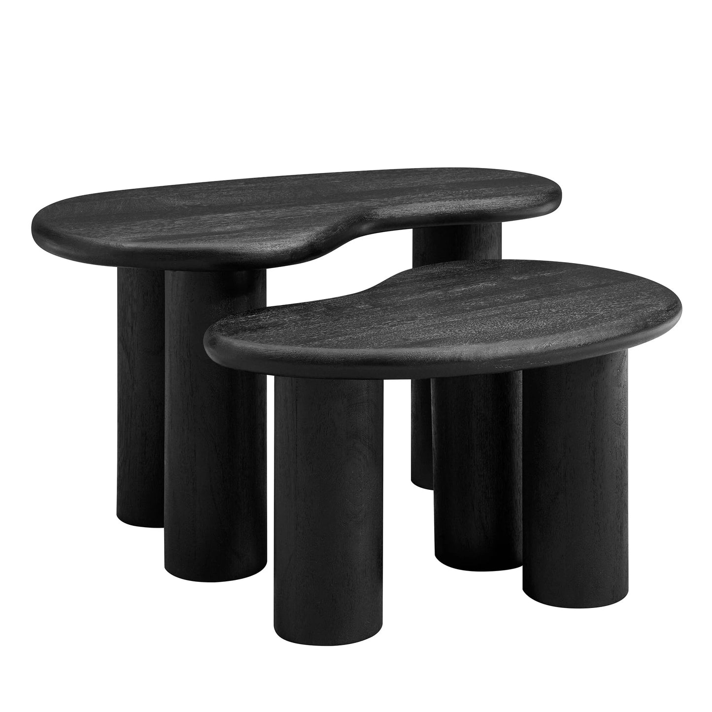 Hackney Mango Wood Nesting Coffee Table Set – Modern Space-Saving Design
