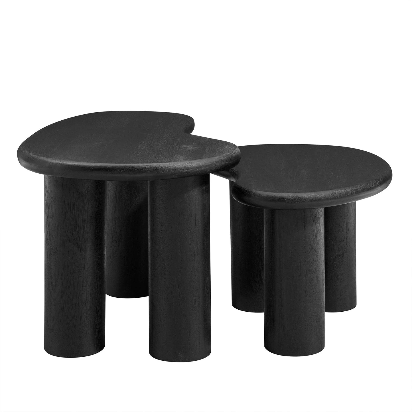 Hackney Mango Wood Nesting Coffee Table Set – Modern Space-Saving Design