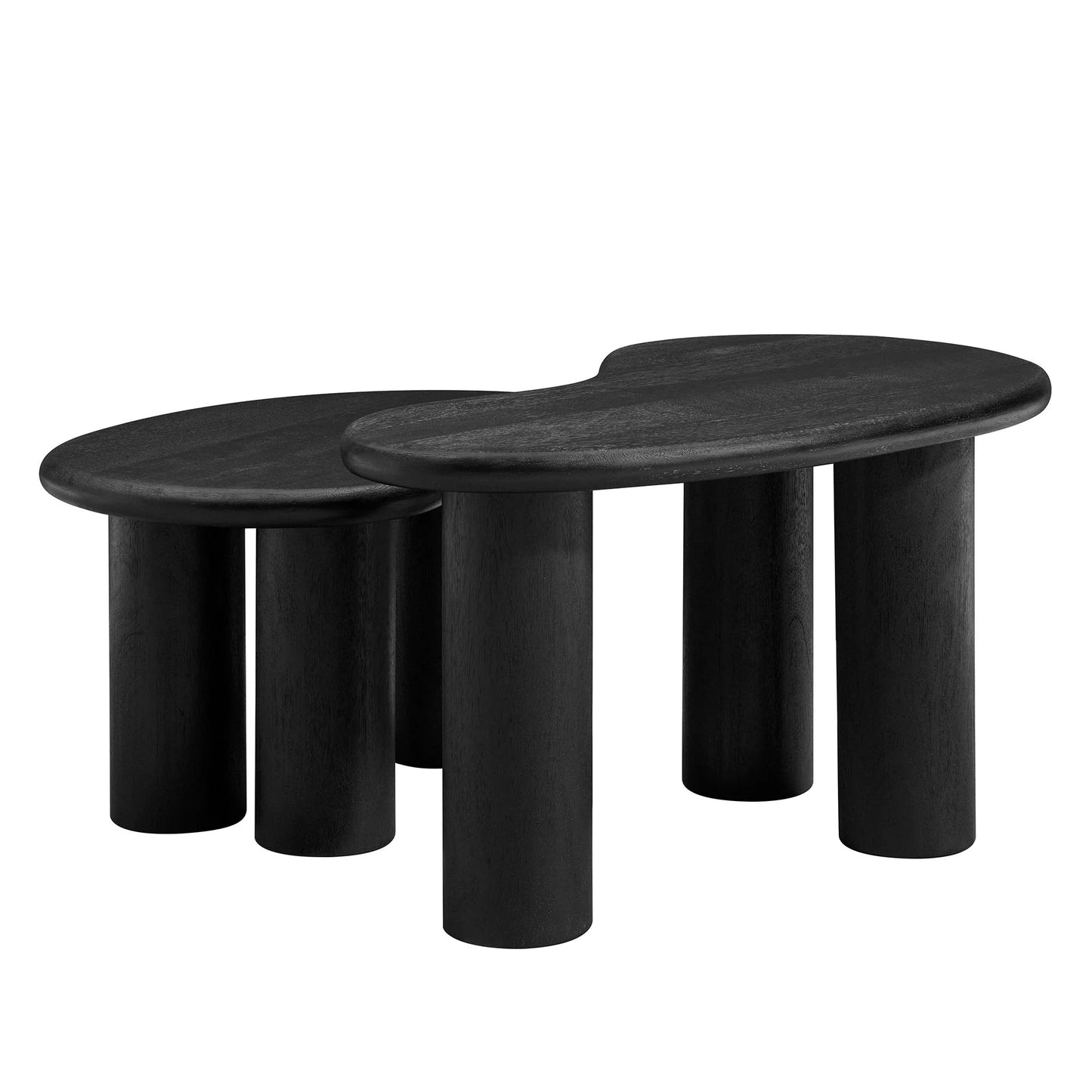 Hackney Mango Wood Nesting Coffee Table Set – Modern Space-Saving Design