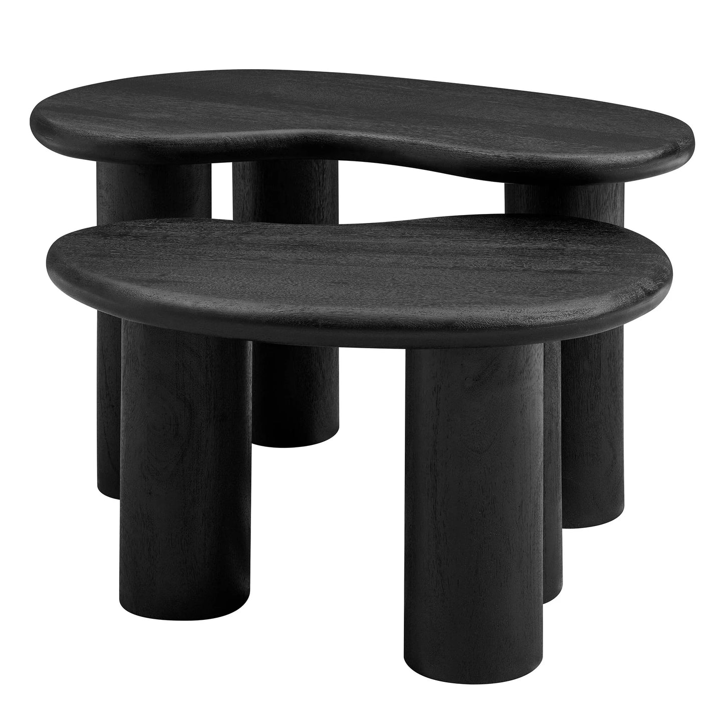 Hackney Mango Wood Nesting Coffee Table Set – Modern Space-Saving Design