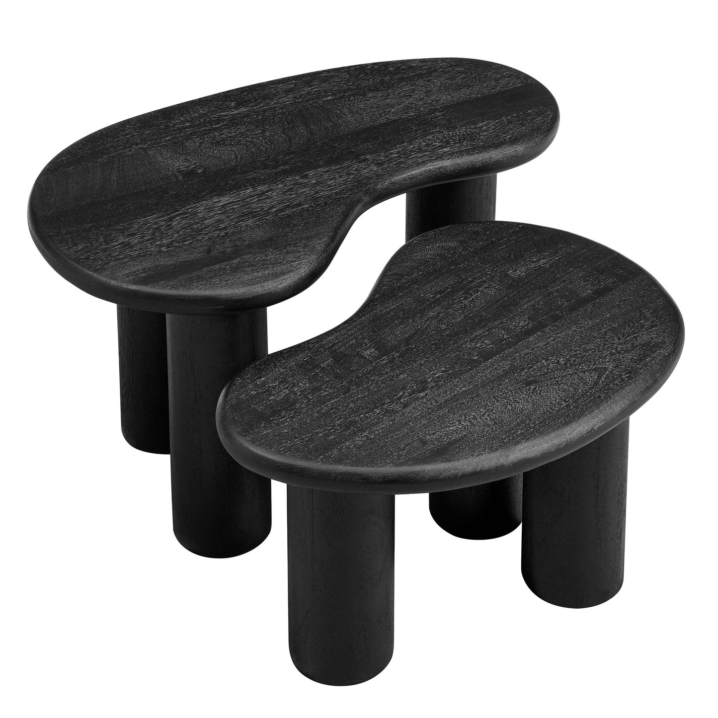 Hackney Mango Wood Nesting Coffee Table Set – Modern Space-Saving Design