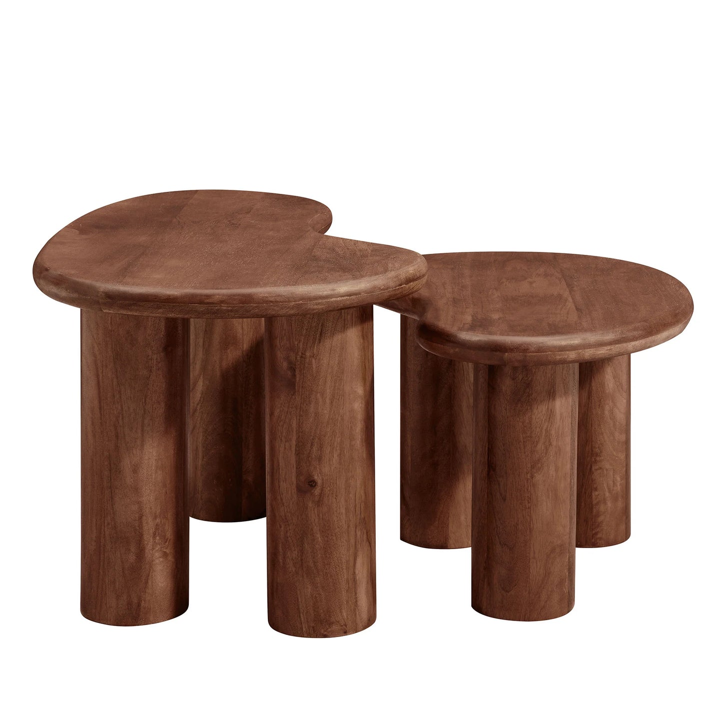 Hackney Mango Wood Nesting Coffee Table Set – Modern Space-Saving Design