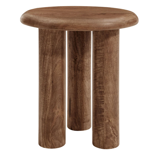 Mavina Mango Wood Side Table – Walnut Finish