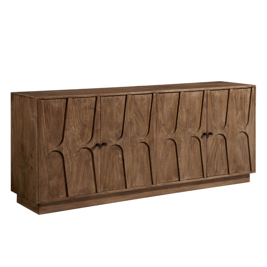 Veda 72" Mango Wood Sideboard Cabinet – Walnut Finish