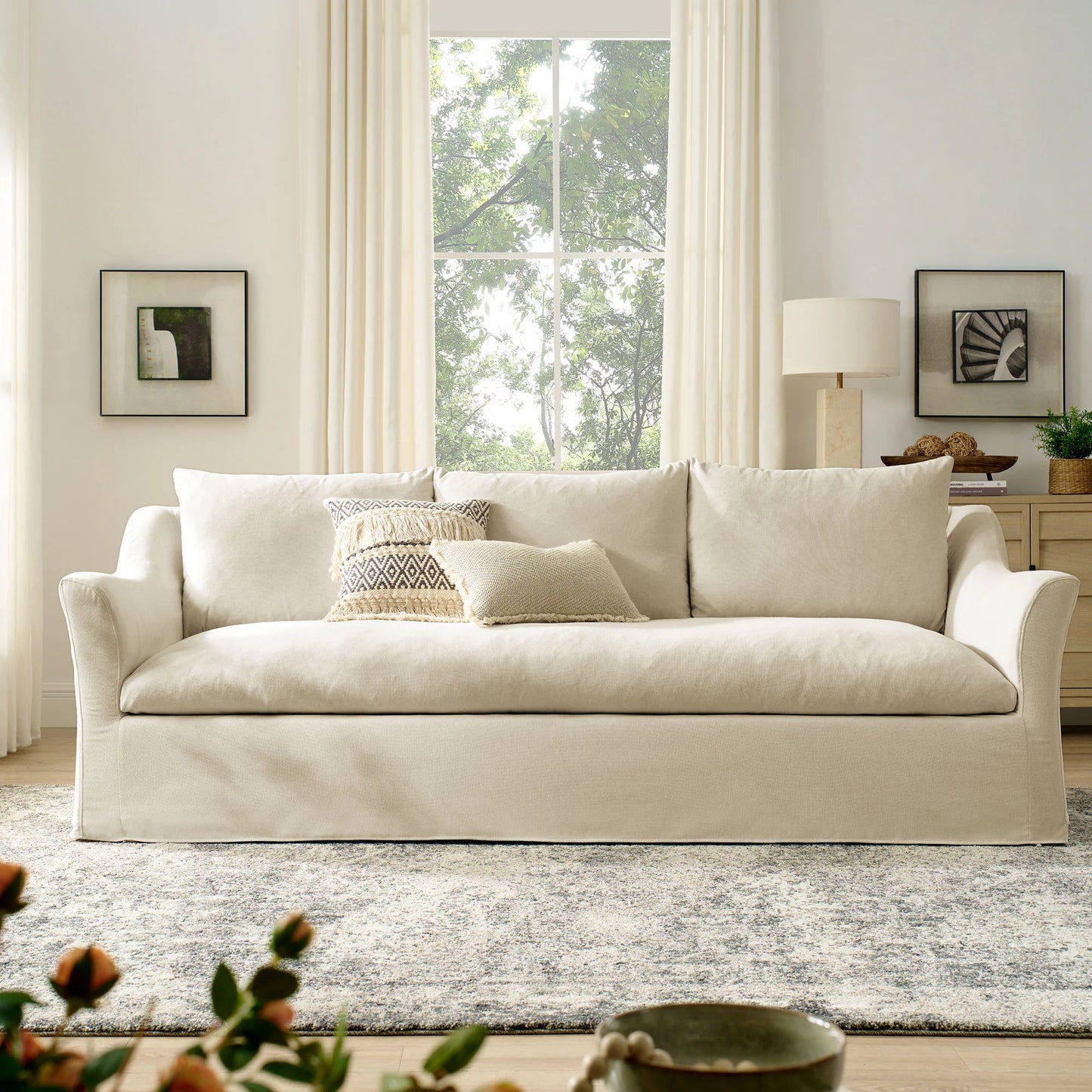 Somerset 92" Linen Blend Sofa