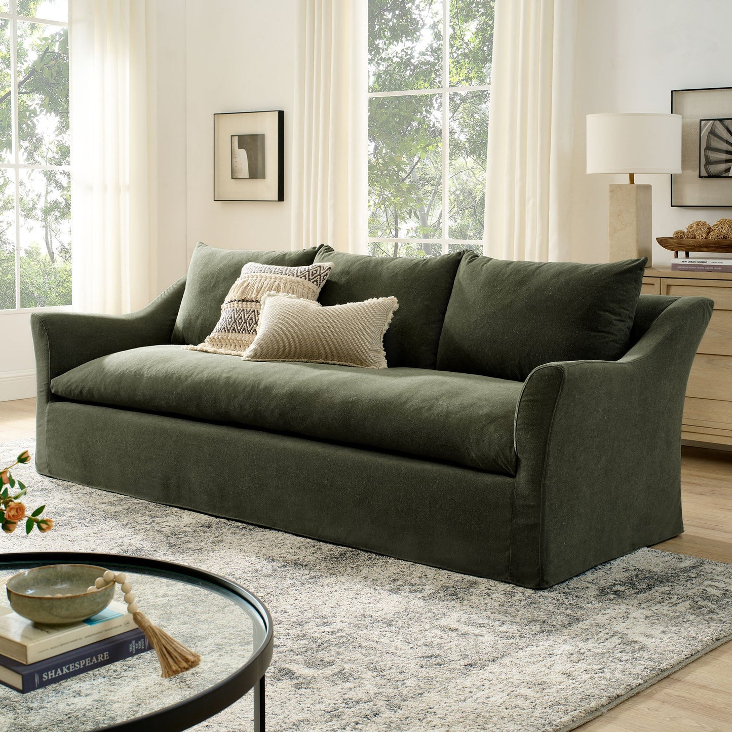 Somerset 92" Linen Blend Sofa