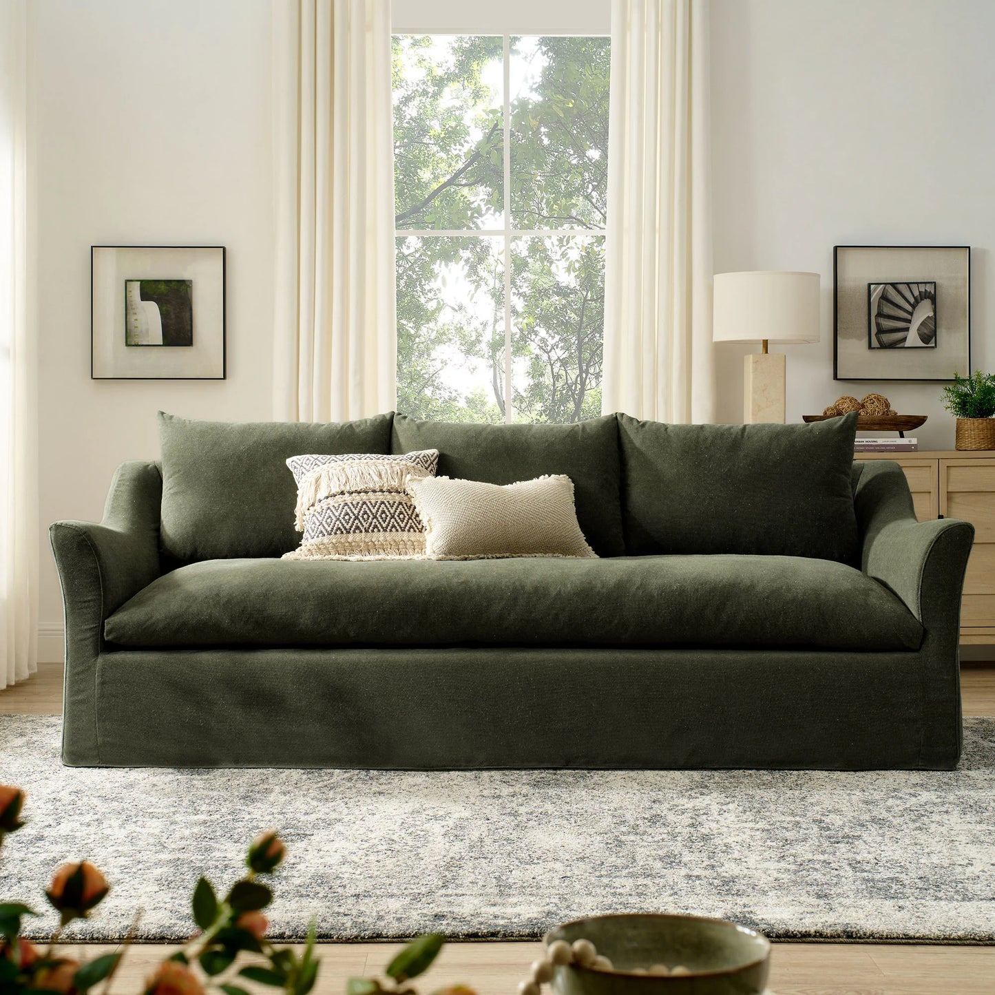 Somerset 92" Linen Blend Sofa