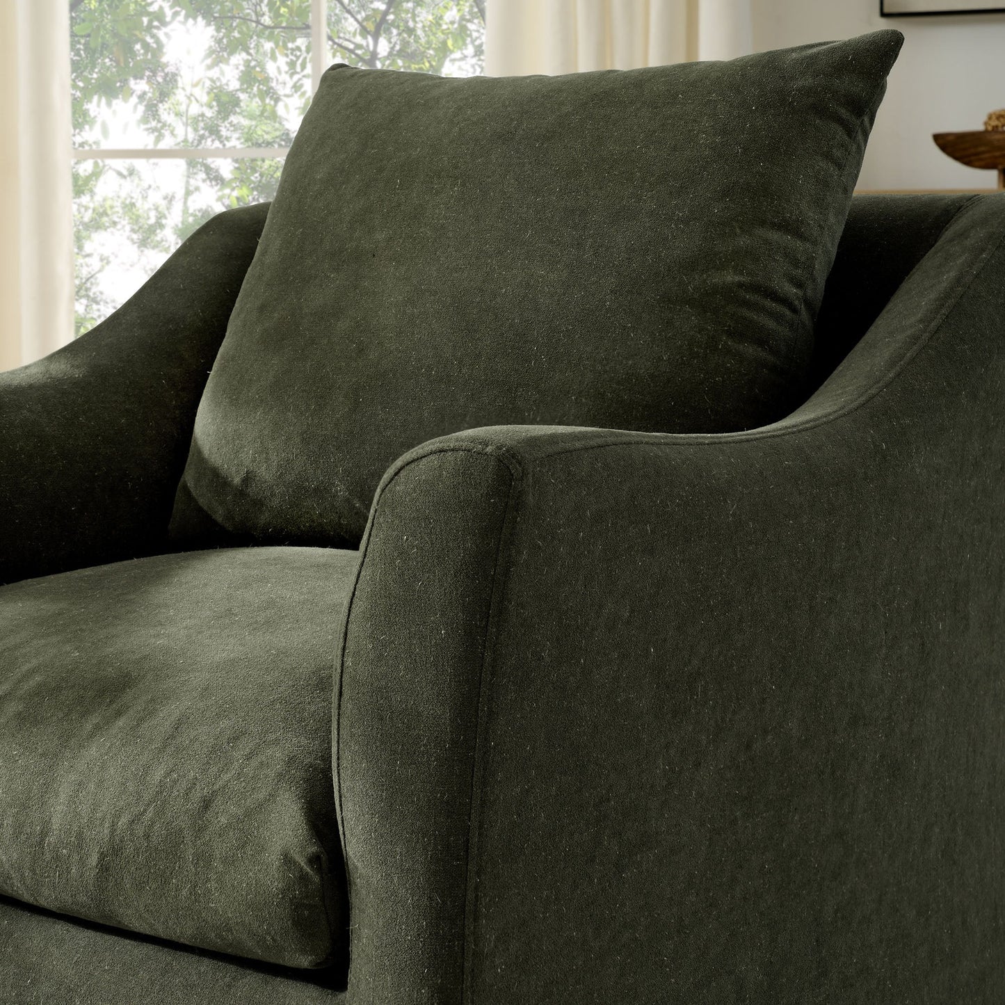 Somerset Linen Blend Upholstered Armchair
