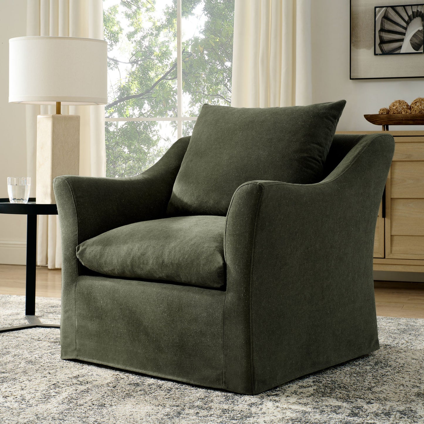 Somerset Linen Blend Upholstered Armchair