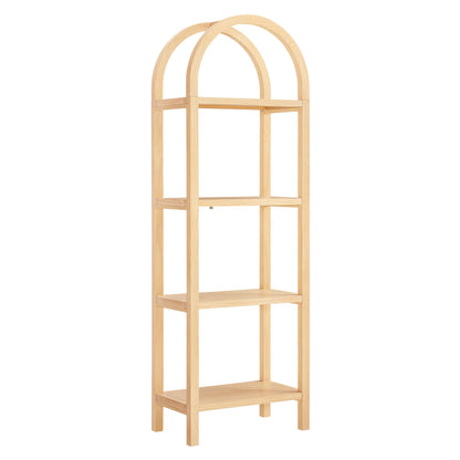 Vexley 72" Tall Narrow Arched Bookshelf – Elegant Vertical Storage