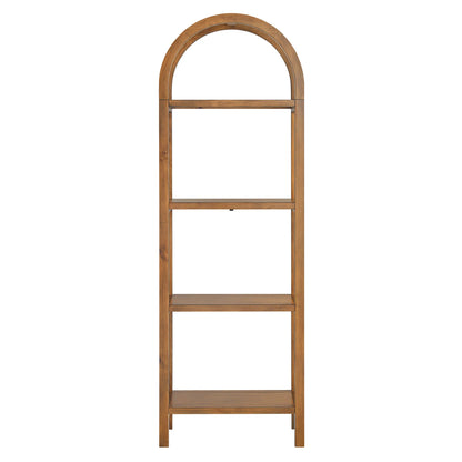 Vexley 72" Tall Narrow Arched Bookshelf – Elegant Vertical Storage