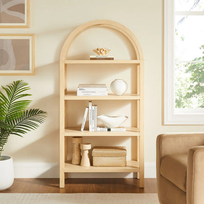 Vexley 60" Wide Arched Bookshelf – Elegant & Spacious Storage