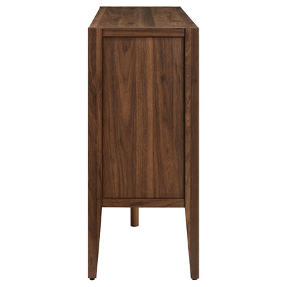 Nell Glass Door Sideboard Cabinet – 72" Walnut Finish with Ample Storage