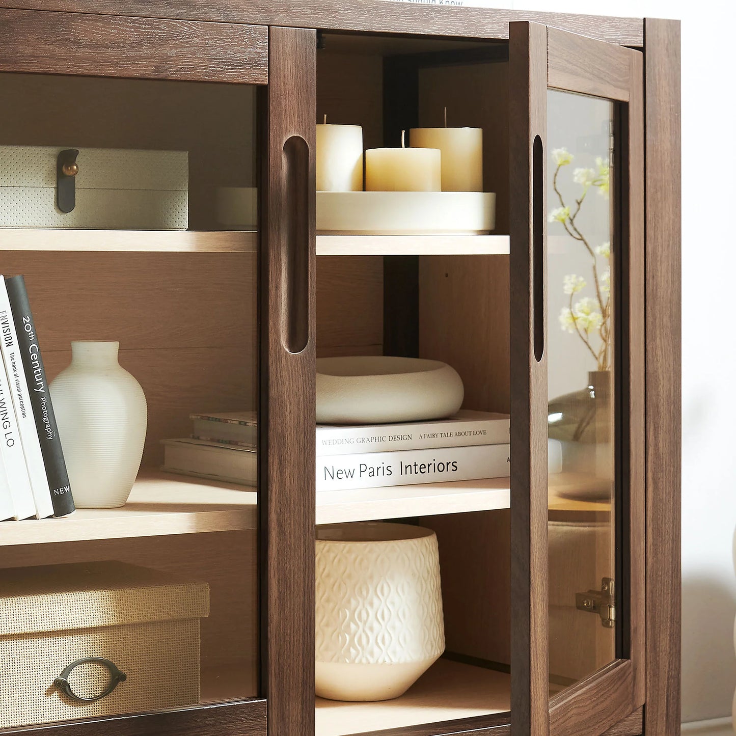 Nell 36" Accent Cabinet in Walnut  – Stylish Storage for Modern Living Spaces