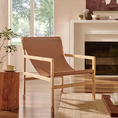 Sonora Sling Chair in Genuine Leather – Stylish & Comfortable Accent Chair