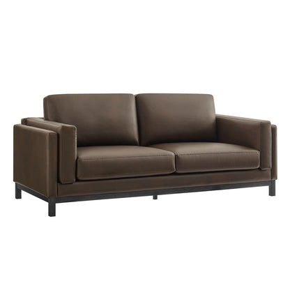 Roscoe 81-Inch Vegan Leather Sofa – Modern 3-Seater Couch with Clean Lines & Upholstered Finish