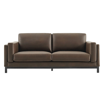 Roscoe 81-Inch Vegan Leather Sofa – Modern 3-Seater Couch with Clean Lines & Upholstered Finish