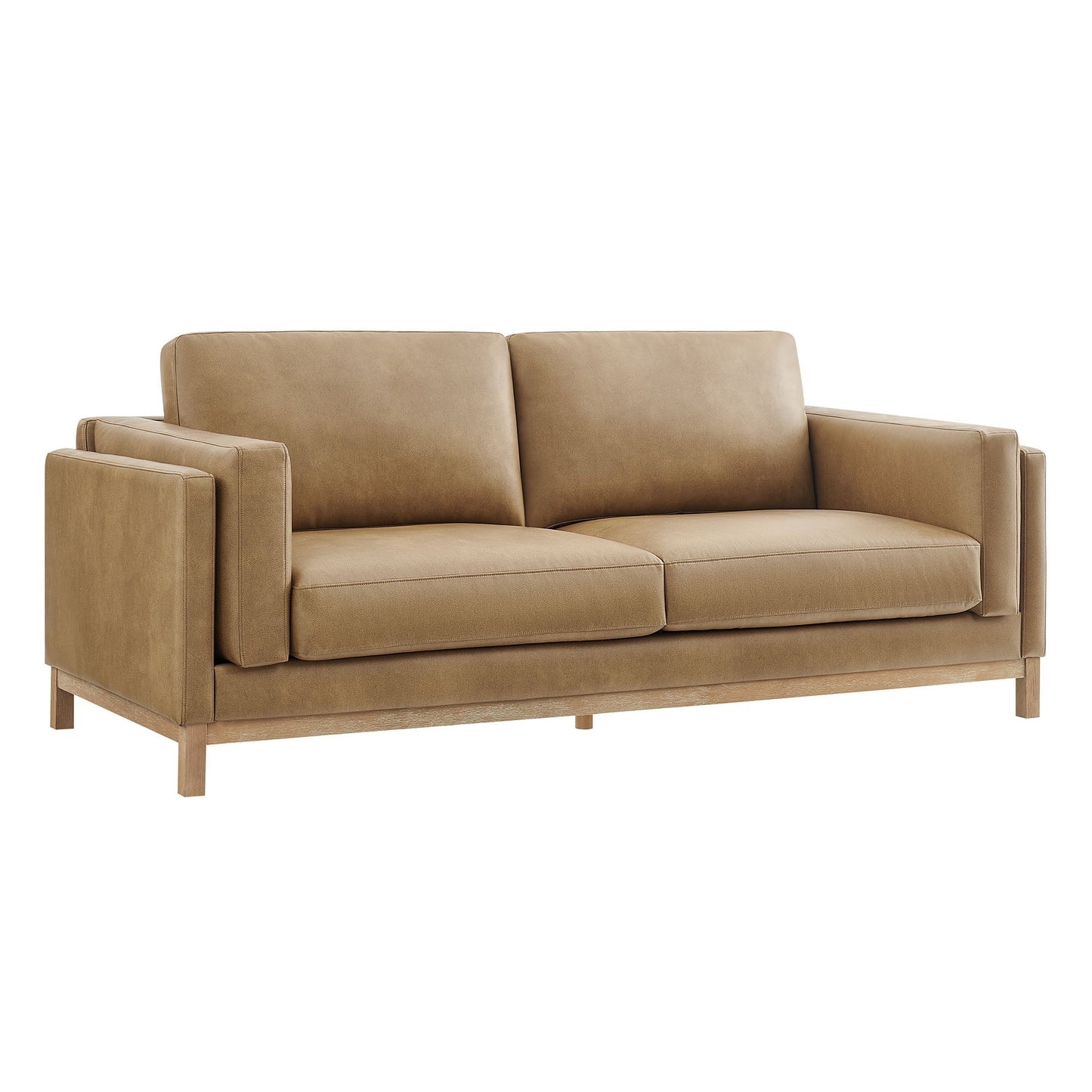 Roscoe 81-Inch Vegan Leather Sofa – Modern 3-Seater Couch with Clean Lines & Upholstered Finish