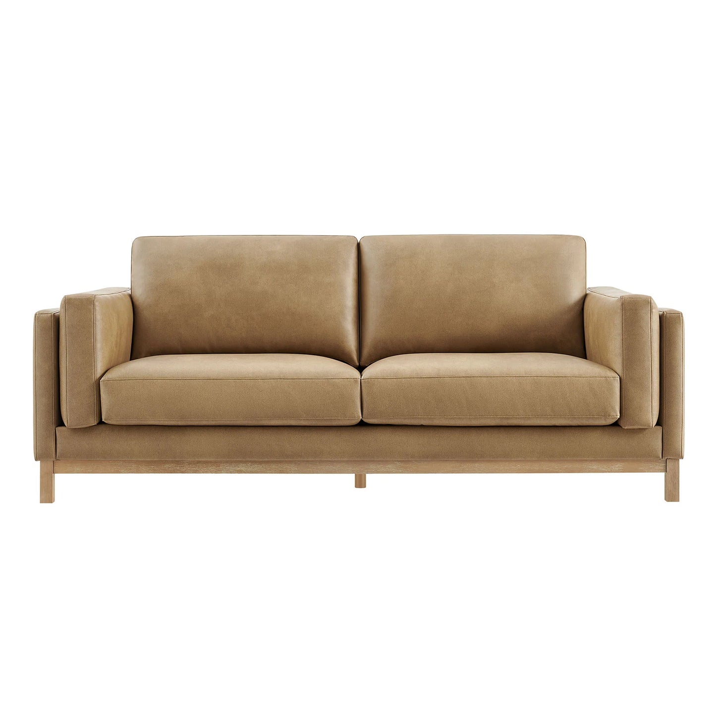 Roscoe 81-Inch Vegan Leather Sofa – Modern 3-Seater Couch with Clean Lines & Upholstered Finish