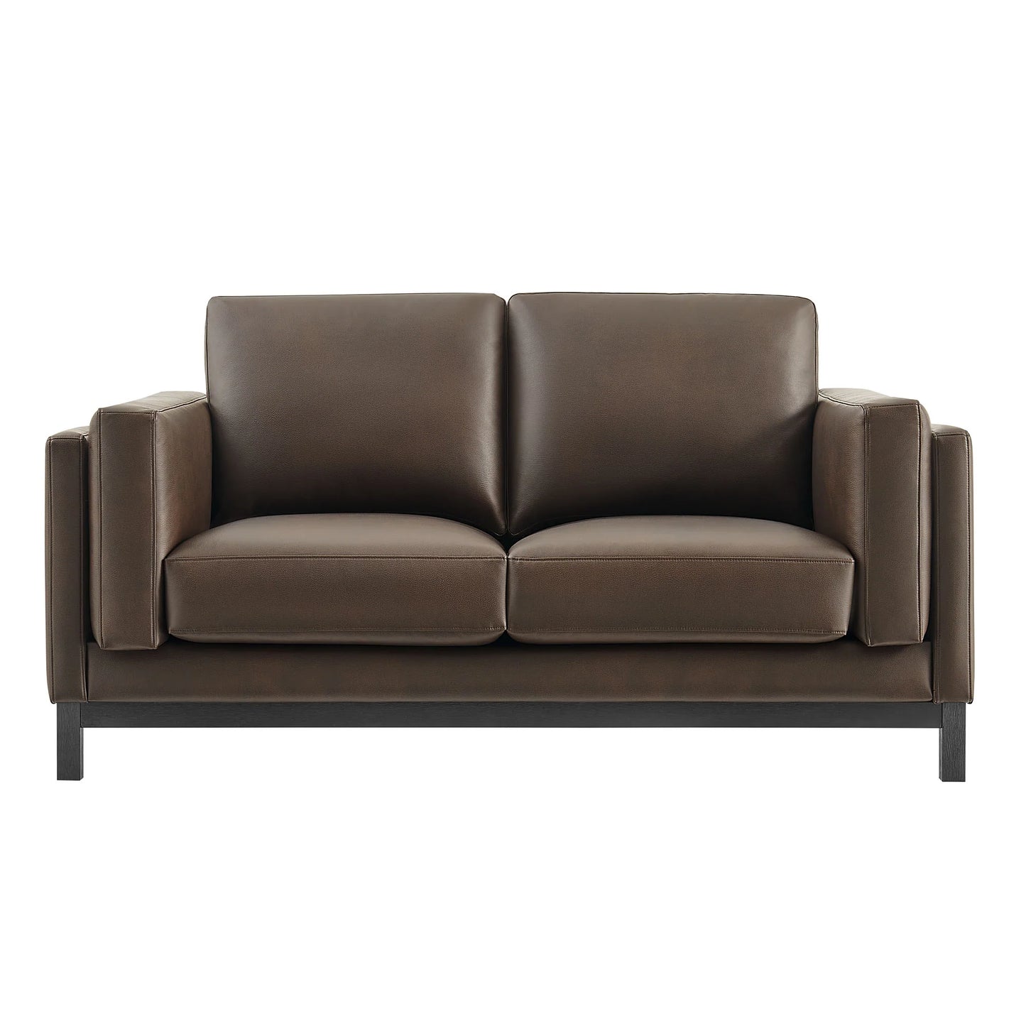 Roscoe 63-Inch Vegan Leather Loveseat – Modern 2-Seater Sofa with Clean Lines & Upholstered Finish