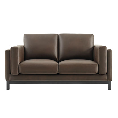 Roscoe 63-Inch Vegan Leather Loveseat – Modern 2-Seater Sofa with Clean Lines & Upholstered Finish