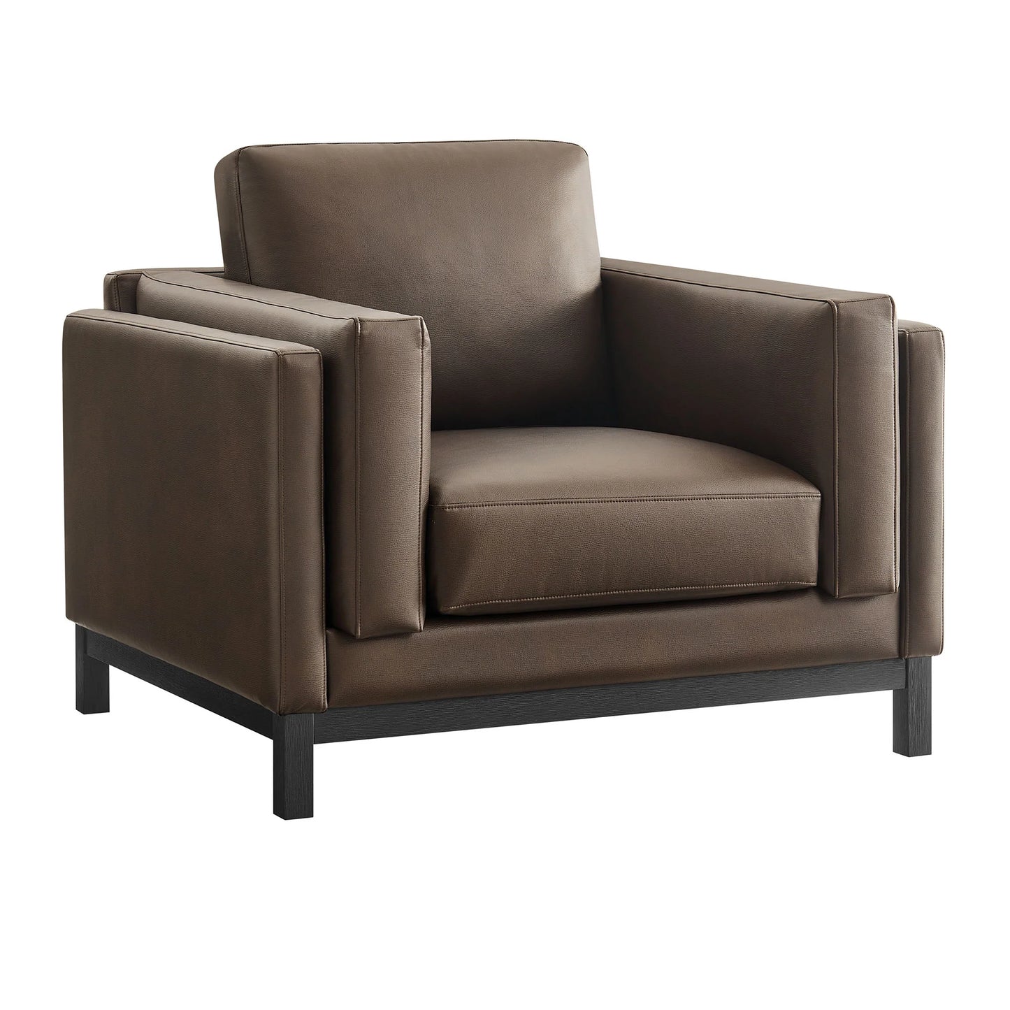Roscoe Vegan Leather Armchair – Modern Upholstered Accent Chair with Wide Seat & Clean Lines