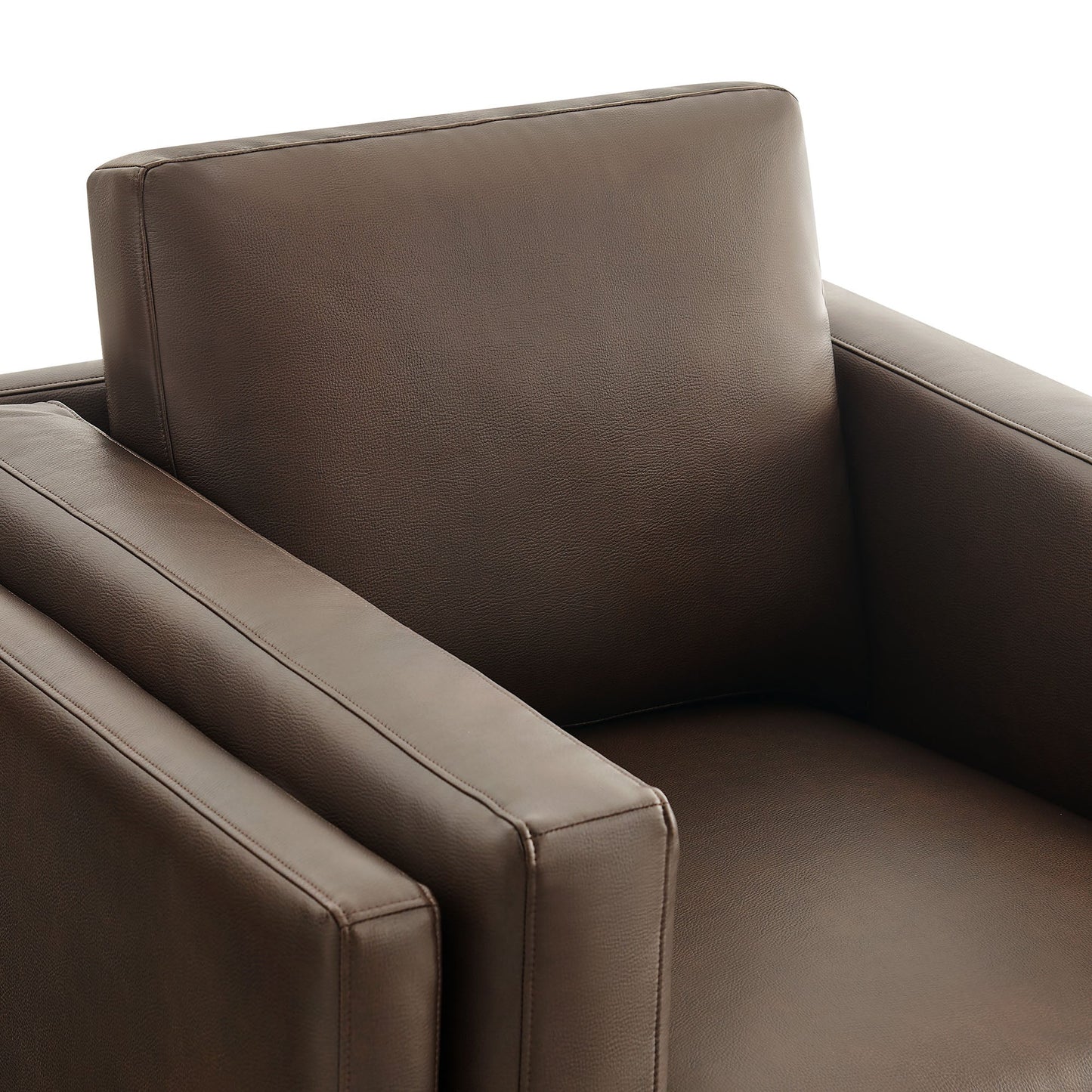 Roscoe Vegan Leather Armchair – Modern Upholstered Accent Chair with Wide Seat & Clean Lines