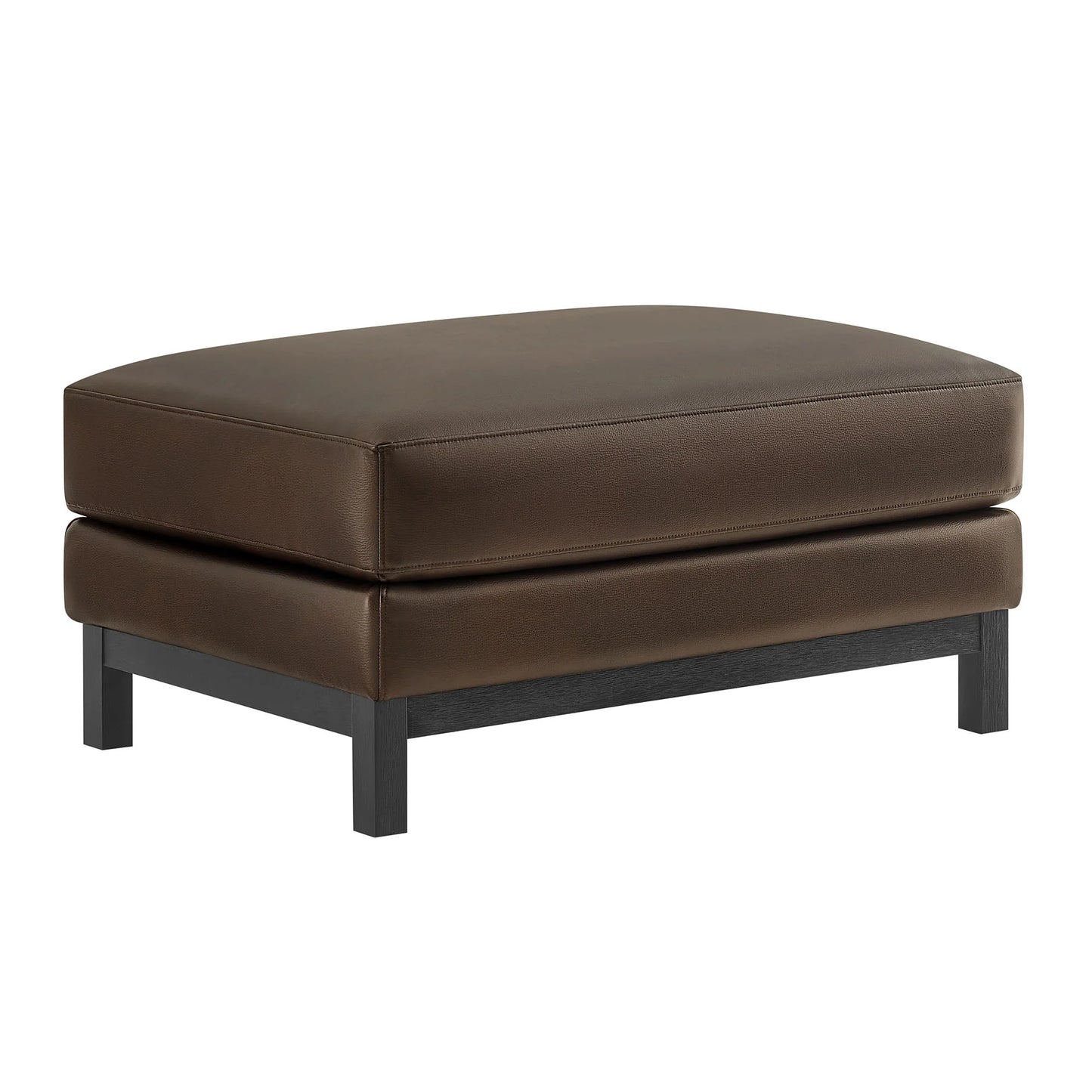 Roscoe Vegan Leather Ottoman – Modern Upholstered Footrest or Coffee Table Accent