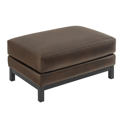 Roscoe Vegan Leather Ottoman – Modern Upholstered Footrest or Coffee Table Accent