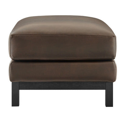 Roscoe Vegan Leather Ottoman – Modern Upholstered Footrest or Coffee Table Accent