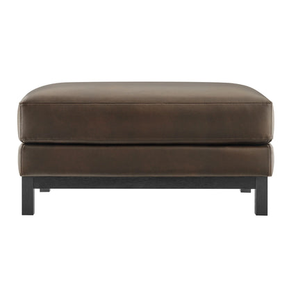 Roscoe Vegan Leather Ottoman – Modern Upholstered Footrest or Coffee Table Accent