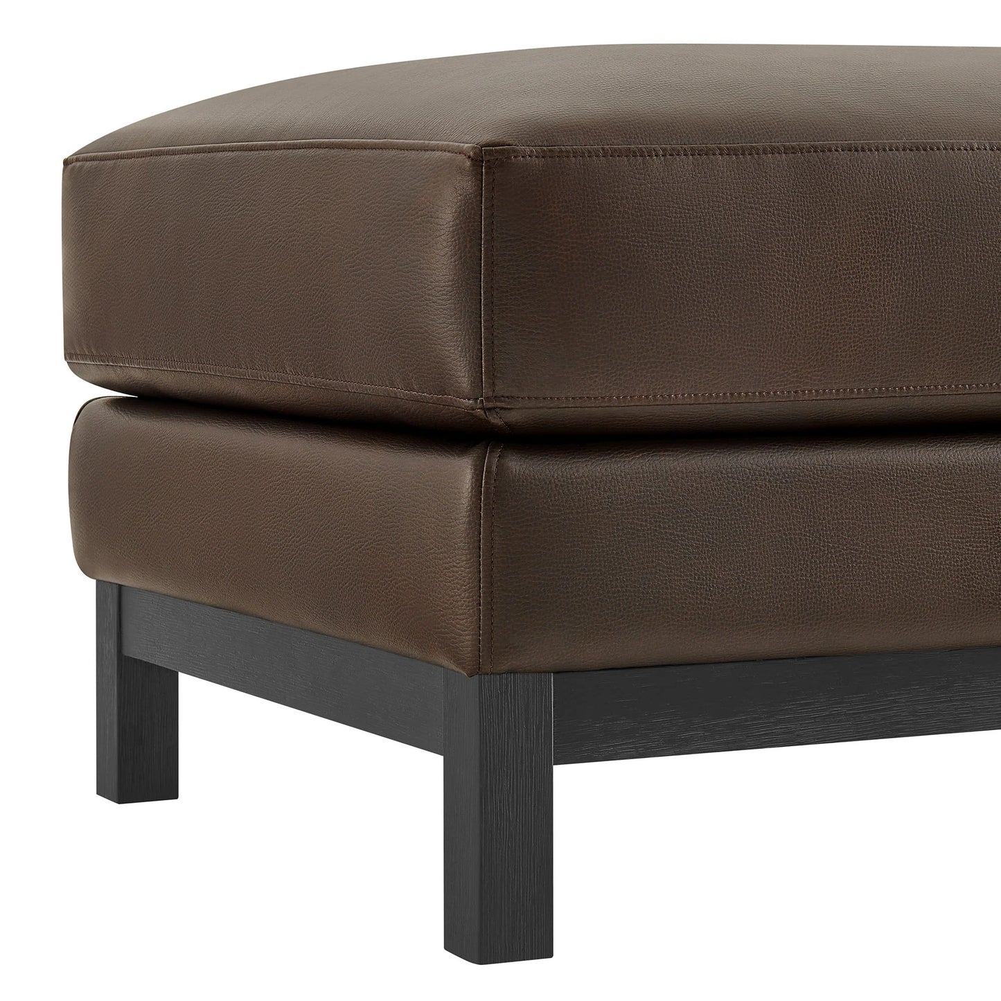 Roscoe Vegan Leather Ottoman – Modern Upholstered Footrest or Coffee Table Accent