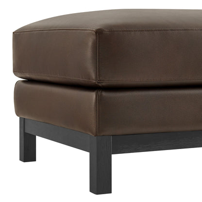Roscoe Vegan Leather Ottoman – Modern Upholstered Footrest or Coffee Table Accent