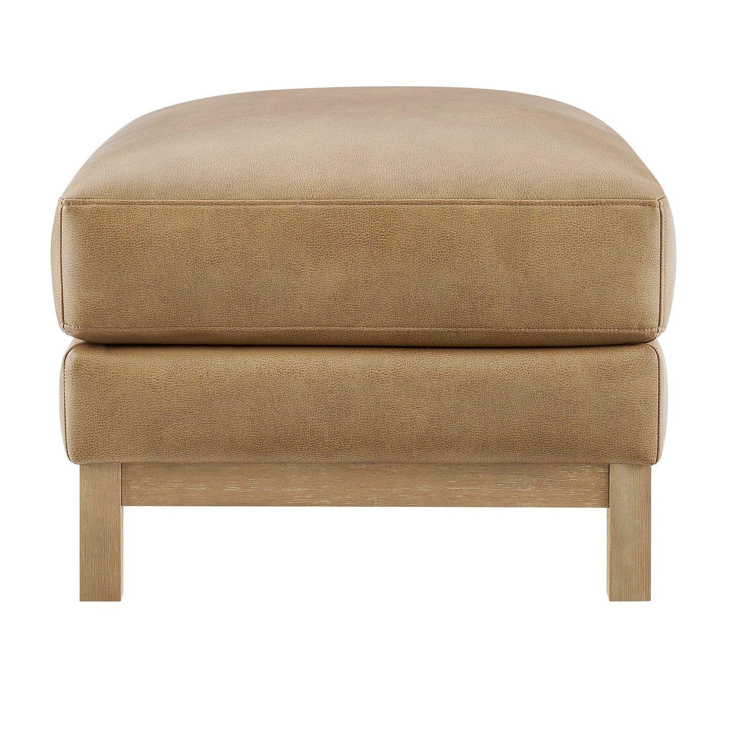 Roscoe Vegan Leather Ottoman – Modern Upholstered Footrest or Coffee Table Accent