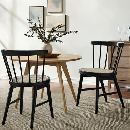 Lykke Curved Spindle Back Dining Chairs – Set of 2 Stylish Seating