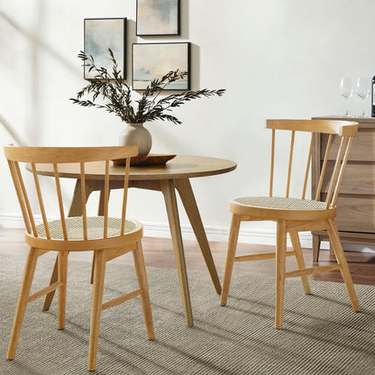 Lykke Curved Spindle Back Dining Chairs – Set of 2 Stylish Seating