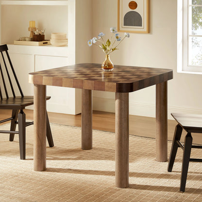 Oscar 36" Square Checkered Dining Table – Modern Geometric Kitchen Table