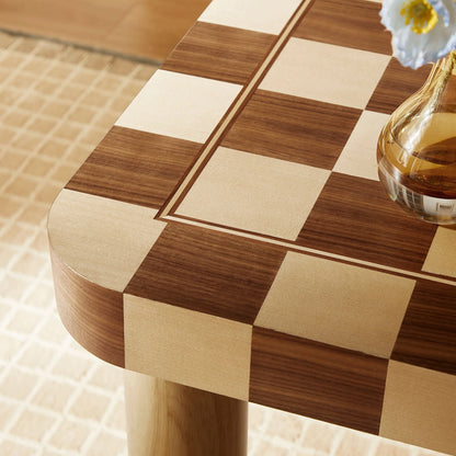 Oscar 36" Square Checkered Dining Table – Modern Geometric Kitchen Table