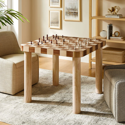 Oscar 36" Square Checkered Dining Table – Modern Geometric Kitchen Table